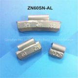 Zinc clip-on wheel weight for alloy rim
