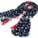 America Flag Bow Knot Yarn Scarf Floral Poncho Scarves thumbnail-1