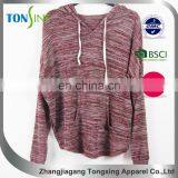 Woman's Wine Red Wear Rope Cap Pullovers thumbnail-1