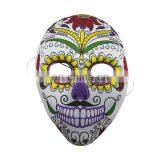 Coloful EVA Mask Covered With Fabric With Flower and Leaf Decoration for Halloween, Carnival and Party thumbnail-1