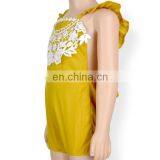 Trendy Newborn Baby Romper Yellow Plain Lace Flutter Sleeve Design Clothes Baby Girl Romper thumbnail-3