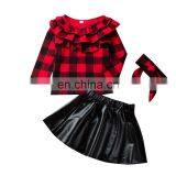 Ruffle Crop Top And Skate Skirt Christmas Baby Girls Boutique Clothing thumbnail-1