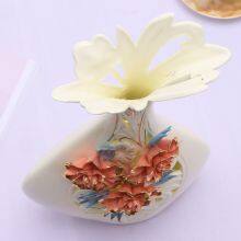 Hollow Modern Simple Gild Creative White Ceramic Flower Vase For Living Room Decor thumbnail-4