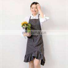 New Japanese Cotton Heavy Duty Custom Print Fashion Adult Florist Korea Work Ruffle Apron thumbnail-2