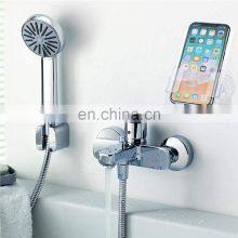 Clear Acrylic Bath Shower Cellphone Holder Wall Mounted Cell Phone Stand Holder Bracket Phone Handset Bracket thumbnail-2