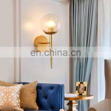 White Glass Ball Wall Lamp Modern Wall Mounted Light Antique Brass Wall Sconce Lighting for or Living Room Bathroom Bedroom Hall thumbnail-5