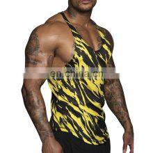 OEM Custom Drop Armhole Tank Top Gym Wear Fitness Muscle Vest Workout Bodybuilding Mens Tank Top thumbnail-1