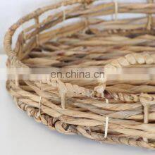 Straw Round Water Hyacinth Woven Tray With Handle And Metal Frame Cheap WHolesale Made in Vietnam thumbnail-4