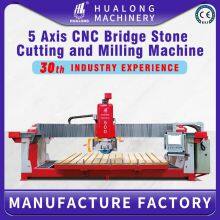 HUALONG Machinery HKNC-500 Multifunctional 5 Axis Cnc Router Bridge Saw Granite Marble Stone Cutting Machine With Milling thumbnail-1