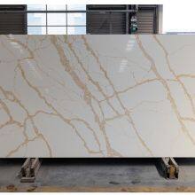 Code：F002，Calacatta Artificial Stone Quartz Slab Kitchen Countertops thumbnail-1