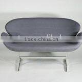 Replica Classic Fiberglass Material Fabric/genuine Leather Double Position/2 Seater Swan Sofa Desined by Arne Jacobsen thumbnail-6