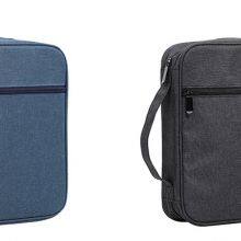 Bible Cover Portable Gray Canvas Bible Case Jesus Fish Design Soft Cover Bible Holder thumbnail-2