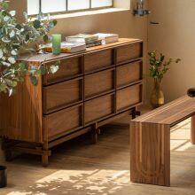 Black Walnut Six-drawer Chest With Large Storage Capacity