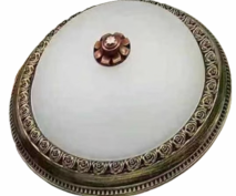 European Style Ceiling Light for Bedroom, Living Room, Study, Copper-colored Lamp, American Style Round Ceiling Light, Modern and Minimalist. thumbnail-2