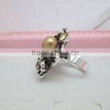 Flower Pearl Gold Ring Designs thumbnail-4