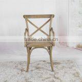 RCH-4002 French Style Rattan Wood Solid Oak Cross Back Chair Quality Choice thumbnail-3