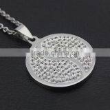 Stainless Steel Diamond Tai Chi Yin Yang Necklace Jewelry Wholesale thumbnail-4