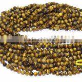 Natural Tiger Eye Plane Roundlle Beads 7X7.5MM 16''Inch AAA+++ Good Quality On Wholesale Price. thumbnail-2