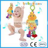Babyfans Yellow Cartoon Duck Stuffed Plush Musical Toys For Baby
