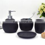 Black Polyreisn Sandstone Bathroom Accessories Set for Hotel and Home thumbnail-1