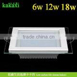 Dimmable 6w 12w 18w Square Glass LED Panel Light SMD 5730 LED Square Kitchen Lamp Indoor Lighting