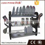 Chrome Plated Steel 3 Tiers Kitchen Dish Rack thumbnail-1