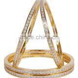 Indian Gold Plated American Diamond 4Pcs Set Bangle For Women thumbnail-1