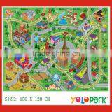 Big Size 1.2X1.5m Baby Play Mat With Mini Car & Roadblock 2029 thumbnail-1