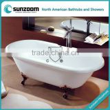 cUPC vintage freestanding bathtub,plain acrylic bathtub,telephone mixer shower faucet tub