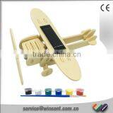 CE & Rohs Approved Solar Kit Wooden Assembling Monoplane 3D Puzzle thumbnail-1