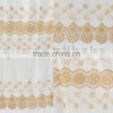 100% polyester voile with embroidery fabric