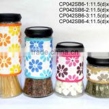 CP042SB6 glass storage jar with weaved coating