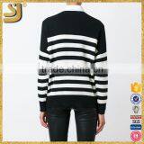 Hot Sell Woman Fashion Suit Stripe Wool Sweater thumbnail-4