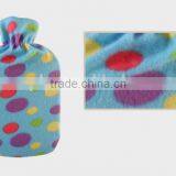 Hot Multifunctional PVC Hot Water Bottle Cross-hatched Fleece Cover Anti-scald