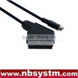 8pin Mini-Din Plug Male to Scart Plug Male Cable