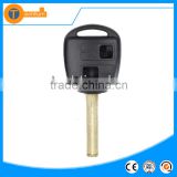 high quality 2 button remote car key shell wiht logo and uncut blade with chip groove for Toyota Lexus is200