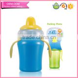 Well selling safe pp blue handle baby drinking cup with sucker china factory supply