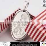 Fashion and Lovely Stianless Steel Touch Love Druzy Pendant thumbnail-3