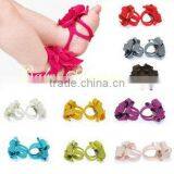 Hot Sale Baby Feet Decoration, Barefoot Sandals, Baby Feet Bracelet, Flower Design Feet Cover thumbnail-1