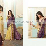 Dark Red Georgette On Fancy Net Saree Online Buy thumbnail-2