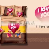 2014 3d new romantic cartoon design, 100% cotton comforter wholesale 4pcs bedding set