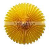 YiWu Whoolesale 6" 8" 10" 12" 16" 10inch 16inch Yellow Honeycomb Tissue Paper Fans Paper Rosettes Paper Fan