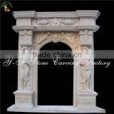 Marble Door Frame With Figure Pillares Design