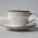 Color Glazed Coffee Tea Cups and Saucers Sets Stoneware Ceramic Porcelain Material thumbnail-5