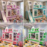 Factory Price Colourful Wood Children Bunk Bed With Slide thumbnail-4