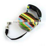 Colorful Stripes Pattern Retractable Pet Dog Leash Strap With Control Button thumbnail-4