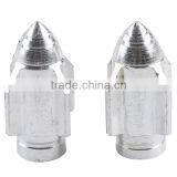 Universal Aluminum Rockets Head 2X Silver Motorcycle Wheel Tire Valve Stem Caps thumbnail-1