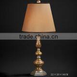 Antique Wood Carved Vase Shaped Table Lamp With Shade, Wooden Desk Lamp Painting With Sexy Leopard, Home Decorative Art & Crafts thumbnail-3