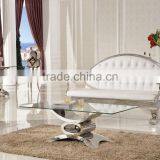 C346 Modern Design Stainless Steel Glass Coffee Table thumbnail-2