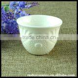 Low Price WHolesale AB Grade White Ceramic Carving Tea Cup Sets.Stock Lot Teacup thumbnail-3